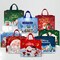 Wrapables Non-Woven Reusable Christmas Holidays Gift Bags with Handles for Gift Wrap, Parties, Favors and Treats (Set of 8), Happy Santa